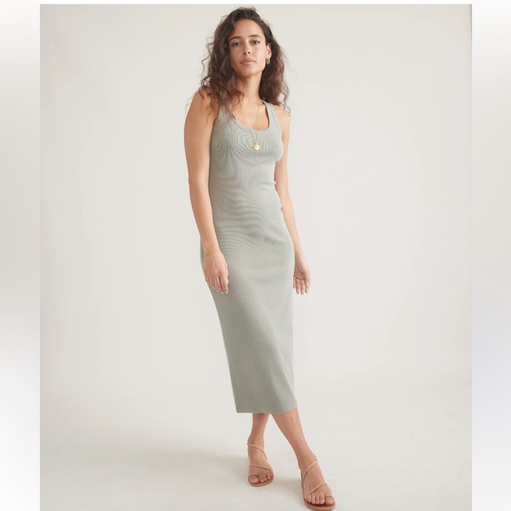 Marine Layer Lexi Rib Sun-In Dress Faded Olive Size XS New With Tag